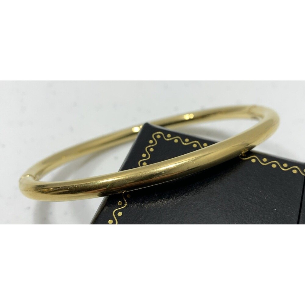 Milor Gold On Stainless Steel Bangle Bracelet Hinged Signed